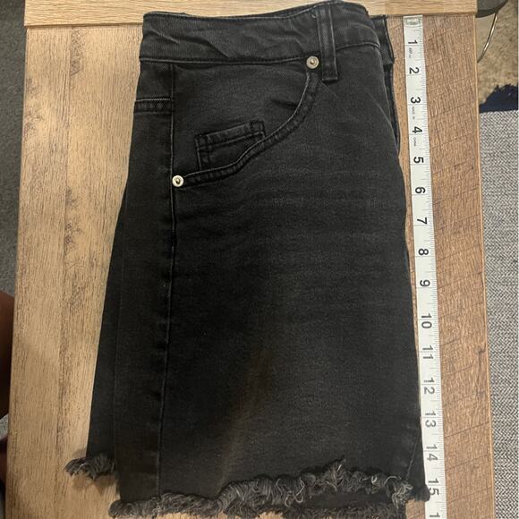 Wild Fable Black Denim Skirt Womens Size 6 Raw Hem Mini Coastal Cowgirl Western - Picture 6 of 7